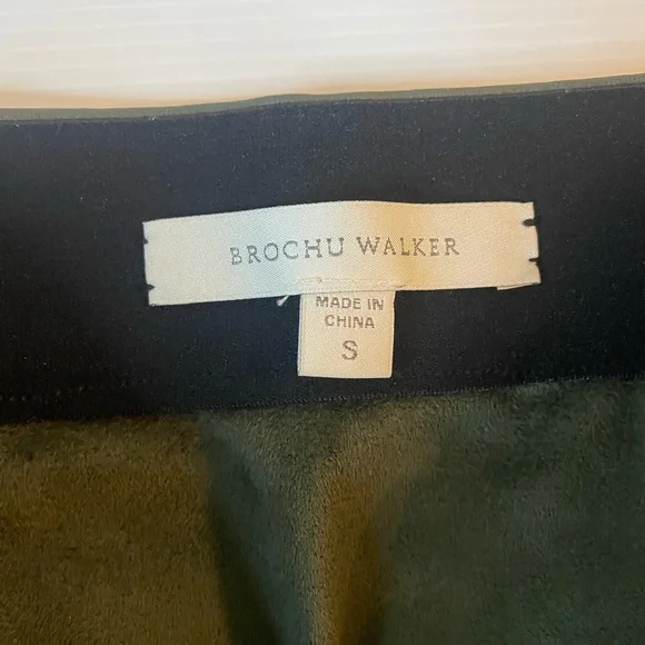 Brochu Walker Olive Green Vegan Leather Pencil Skirt Size S - Picture 2 of 11
